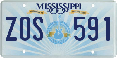 MS license plate ZOS591