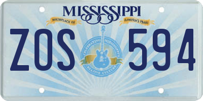 MS license plate ZOS594