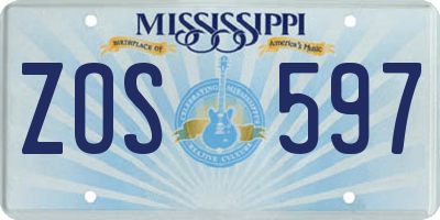 MS license plate ZOS597