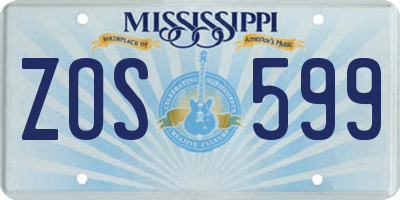 MS license plate ZOS599