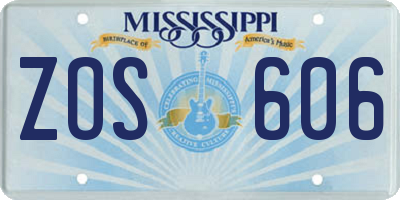 MS license plate ZOS606