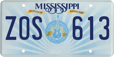 MS license plate ZOS613
