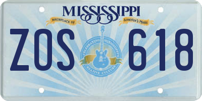 MS license plate ZOS618