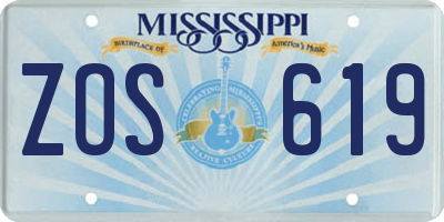 MS license plate ZOS619
