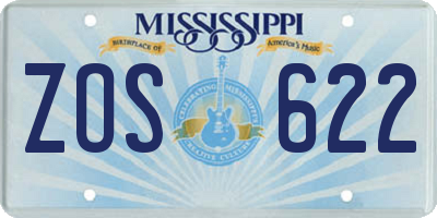 MS license plate ZOS622