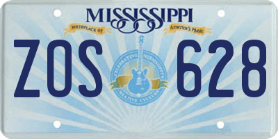 MS license plate ZOS628