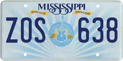 MS license plate ZOS638