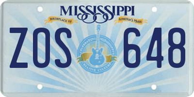 MS license plate ZOS648