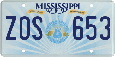 MS license plate ZOS653