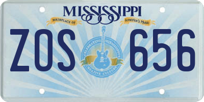 MS license plate ZOS656