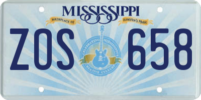 MS license plate ZOS658