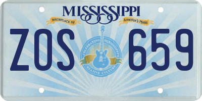 MS license plate ZOS659