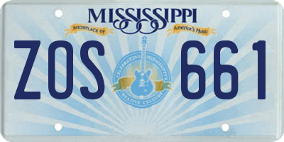 MS license plate ZOS661