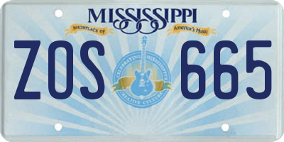 MS license plate ZOS665
