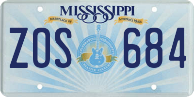 MS license plate ZOS684