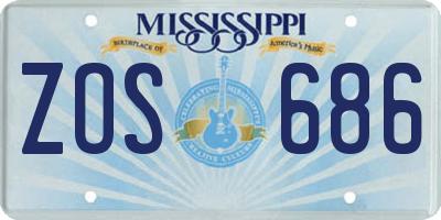 MS license plate ZOS686