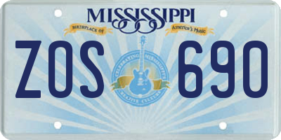 MS license plate ZOS690