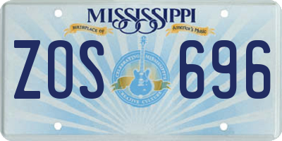 MS license plate ZOS696
