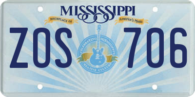 MS license plate ZOS706