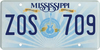 MS license plate ZOS709