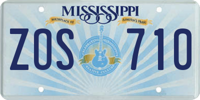 MS license plate ZOS710