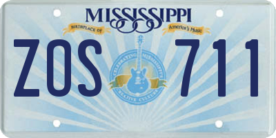 MS license plate ZOS711