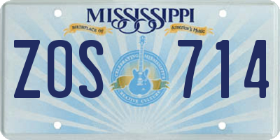 MS license plate ZOS714
