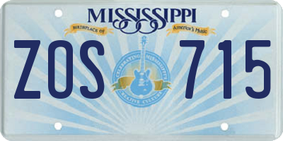 MS license plate ZOS715