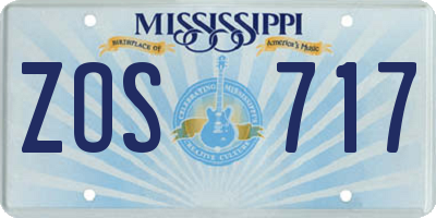 MS license plate ZOS717