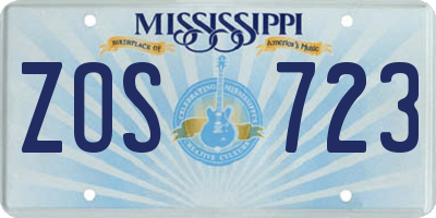 MS license plate ZOS723