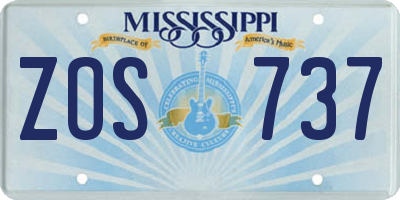 MS license plate ZOS737