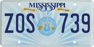 MS license plate ZOS739
