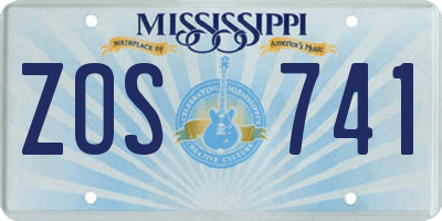 MS license plate ZOS741