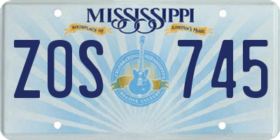 MS license plate ZOS745