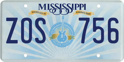 MS license plate ZOS756