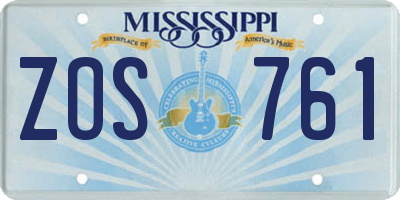 MS license plate ZOS761