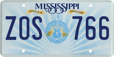 MS license plate ZOS766