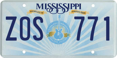 MS license plate ZOS771