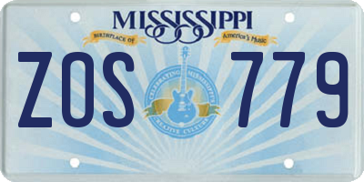 MS license plate ZOS779
