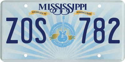 MS license plate ZOS782