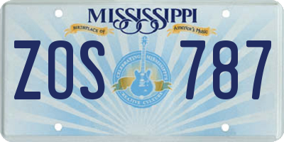 MS license plate ZOS787