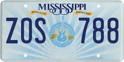 MS license plate ZOS788