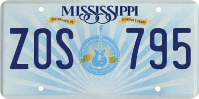 MS license plate ZOS795