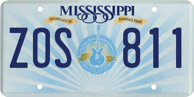 MS license plate ZOS811