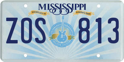 MS license plate ZOS813