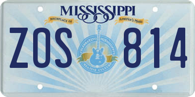MS license plate ZOS814