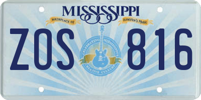 MS license plate ZOS816