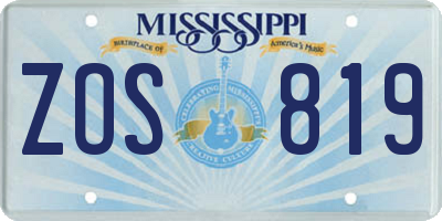 MS license plate ZOS819
