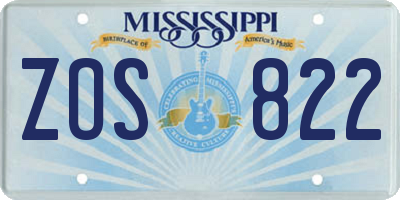 MS license plate ZOS822
