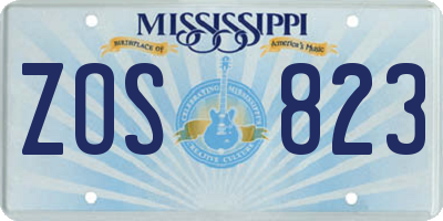 MS license plate ZOS823
